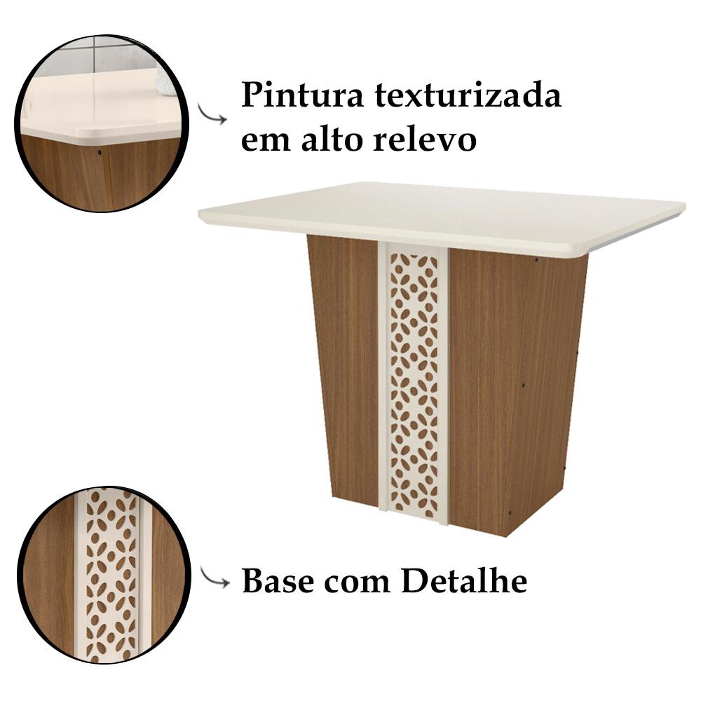 Conjunto Mesa Jantar MDF 110x84 cm 4 Cadeiras 110312 Cedro Gold Celmo