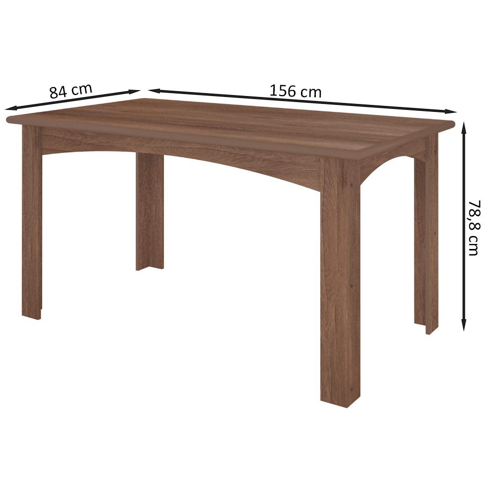 Conjunto Mesa Jantar MDF 156x84 cm 6 Cadeiras 1101220 Amendoa Celmo
