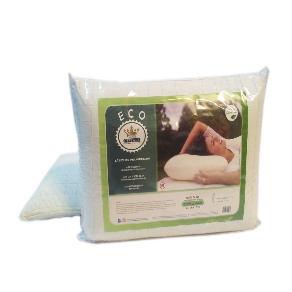 Kit Travesseiro Látex de Poliuretano Antialérgico Eco Cestari 2 peças