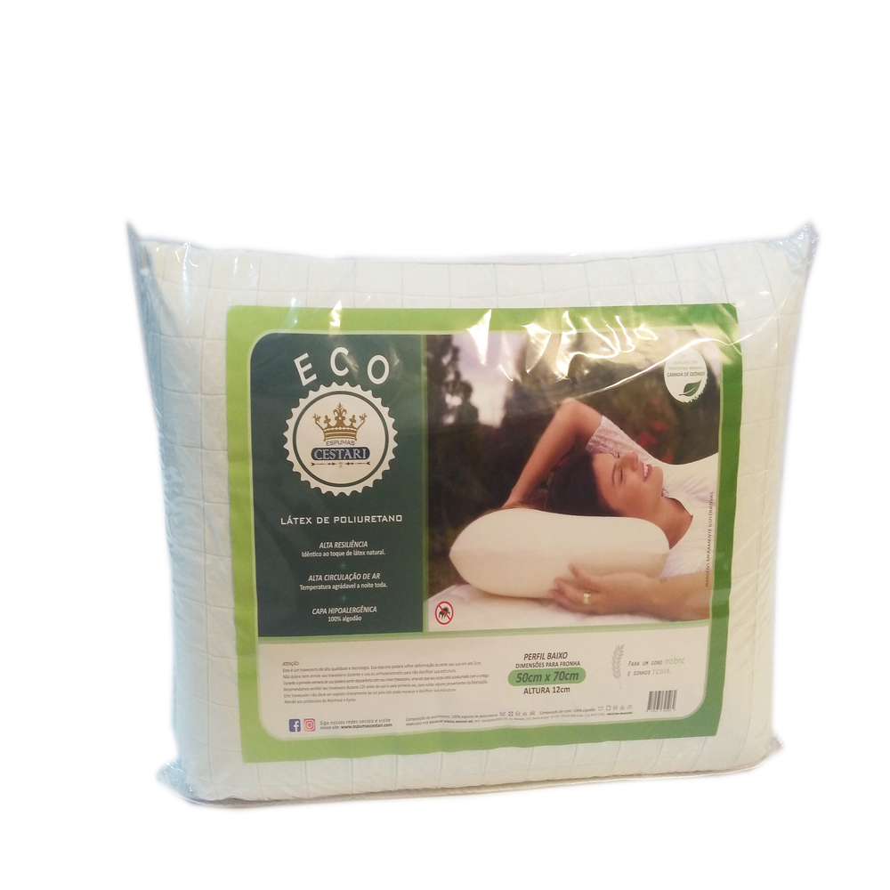 Kit Travesseiro Látex de Poliuretano Antialérgico Eco Cestari 2 peças