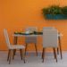 [OUTLET] Mesa de Jantar Retangular Adele com Vidro Madeira e Off White 80 cm