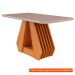 [OUTLET] Mesa de Jantar Retangular com Tampo de Vidro Agata Off White e Nature 130 cm