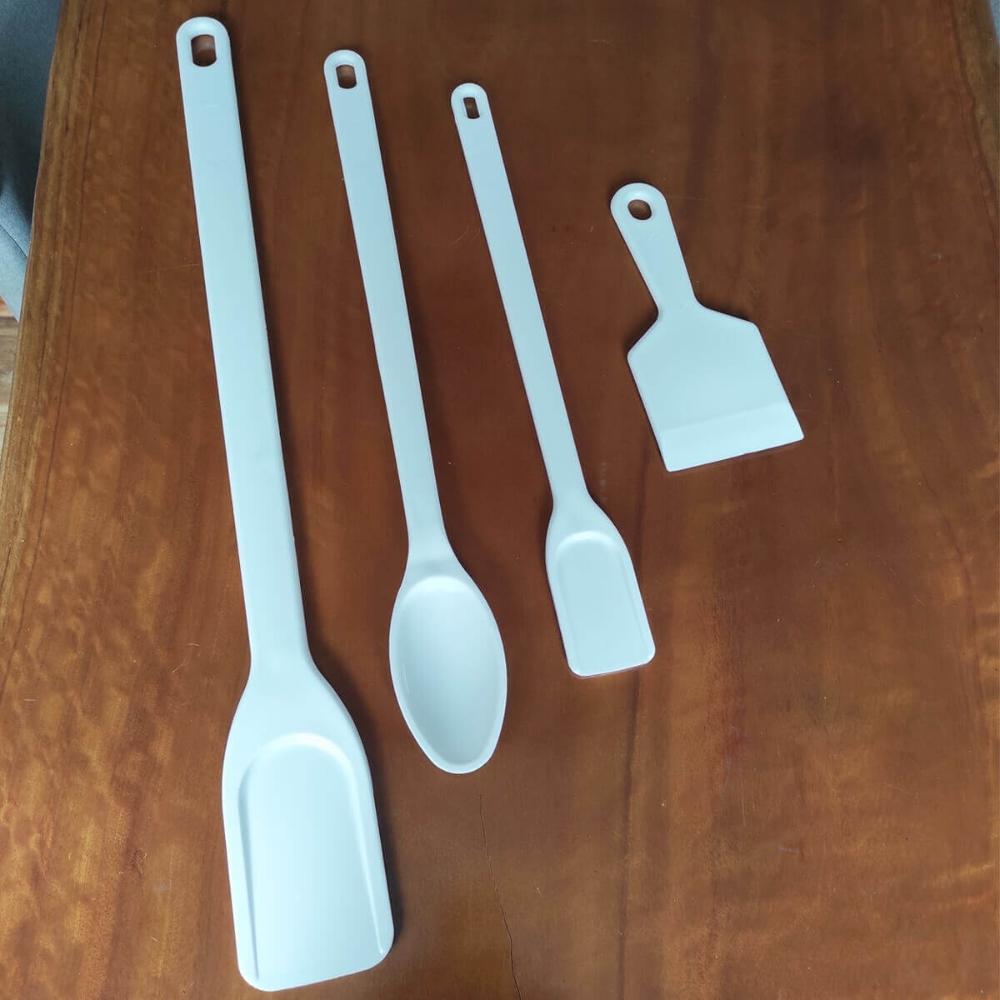 3 Espátulas Restaurante Pás Plásticas Brancas Industrial Lar