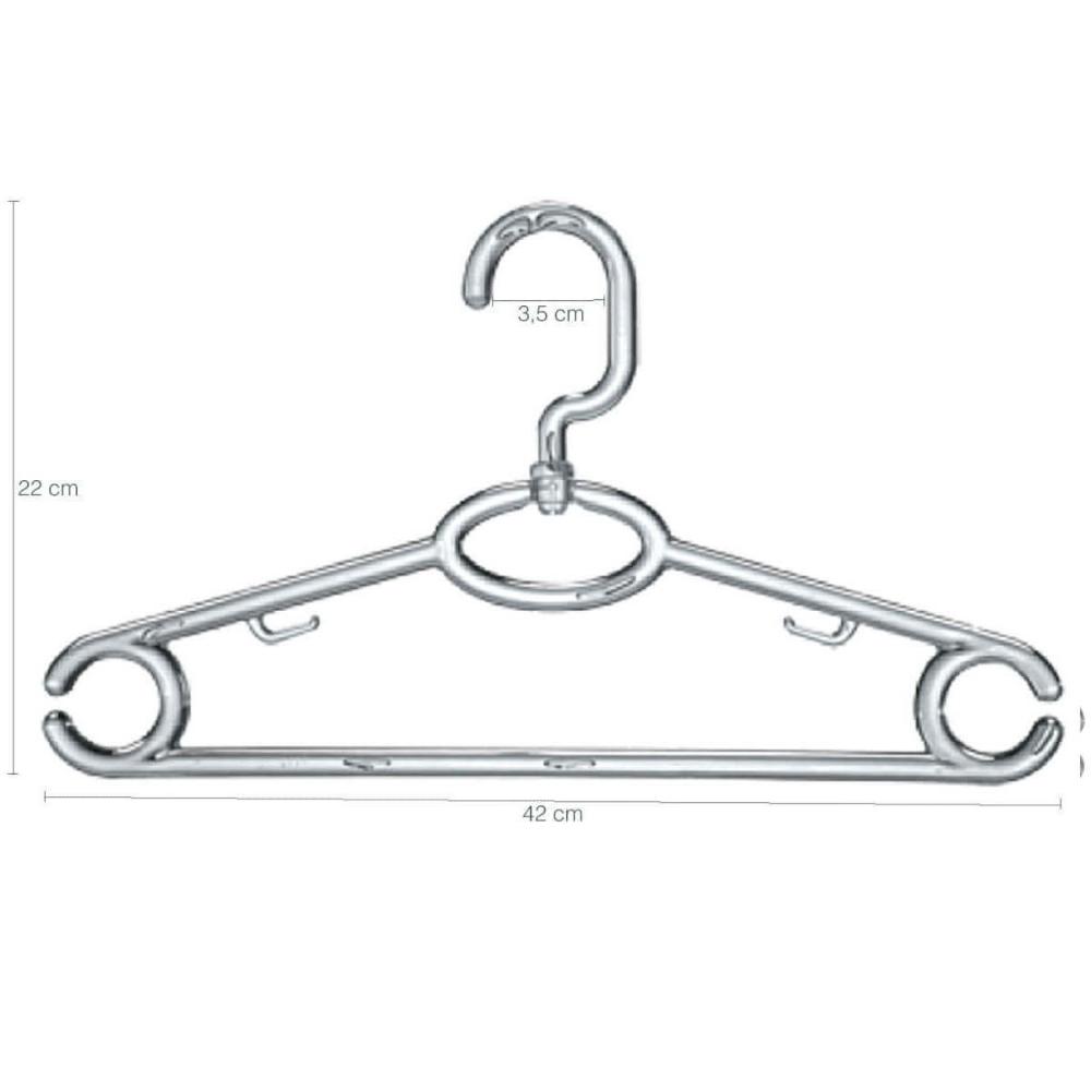 30 Cabides Transparentes de Roupa Giratório Adulto Para Loja 42cm Atacado Magazzino Plástico