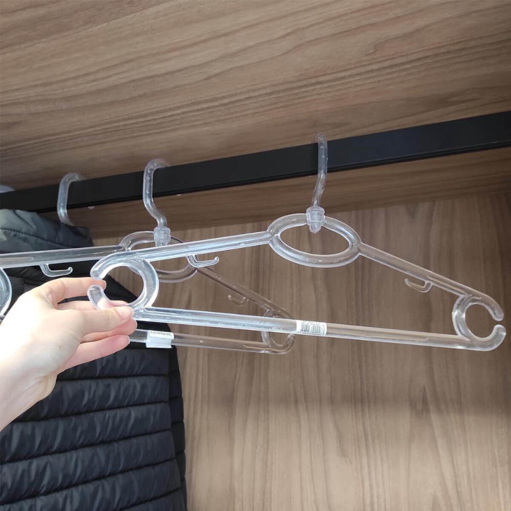 30 Cabides Transparentes de Roupa Giratório Adulto Para Loja 42cm Atacado Magazzino Plástico