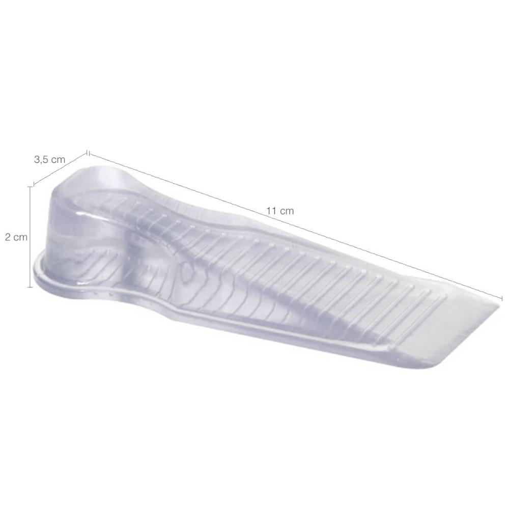 Aparador Trava Cunha de Porta Calço Transparente PVC Chão 11x3,5x2cm