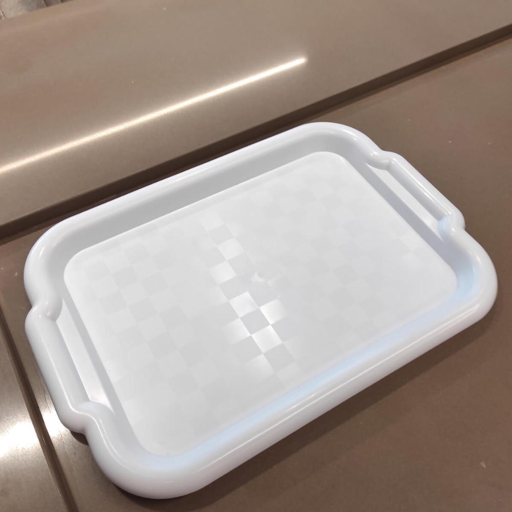 Bandeja Branca para Servir de Plástico 39x28cm Cinquetti Clássica Restaurante Bar Hotel