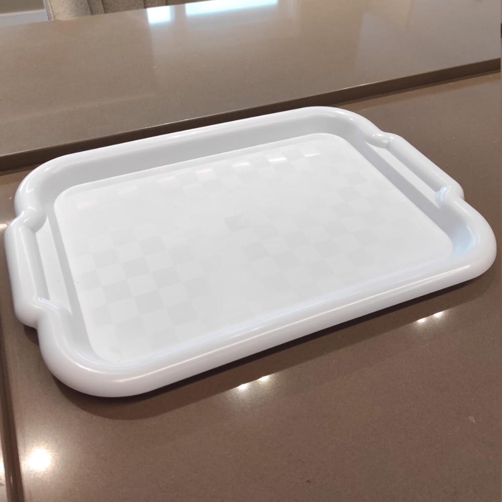Bandeja Branca para Servir de Plástico 39x28cm Cinquetti Clássica Restaurante Bar Hotel