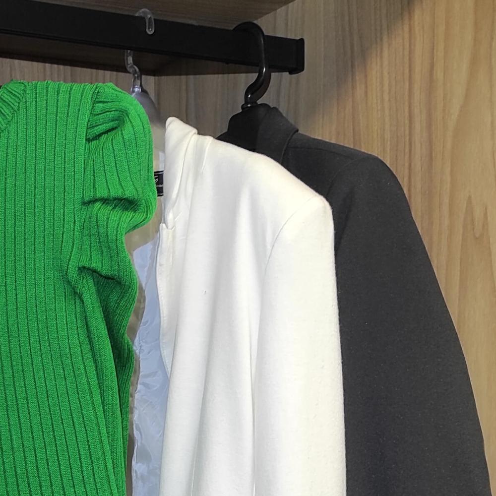 Cabide para Camisa Social Roupa Reforçado Ombreira Preto Clo