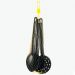Conjunto 4 Utensílios de Cozinha Plástico Preto Colher Conch