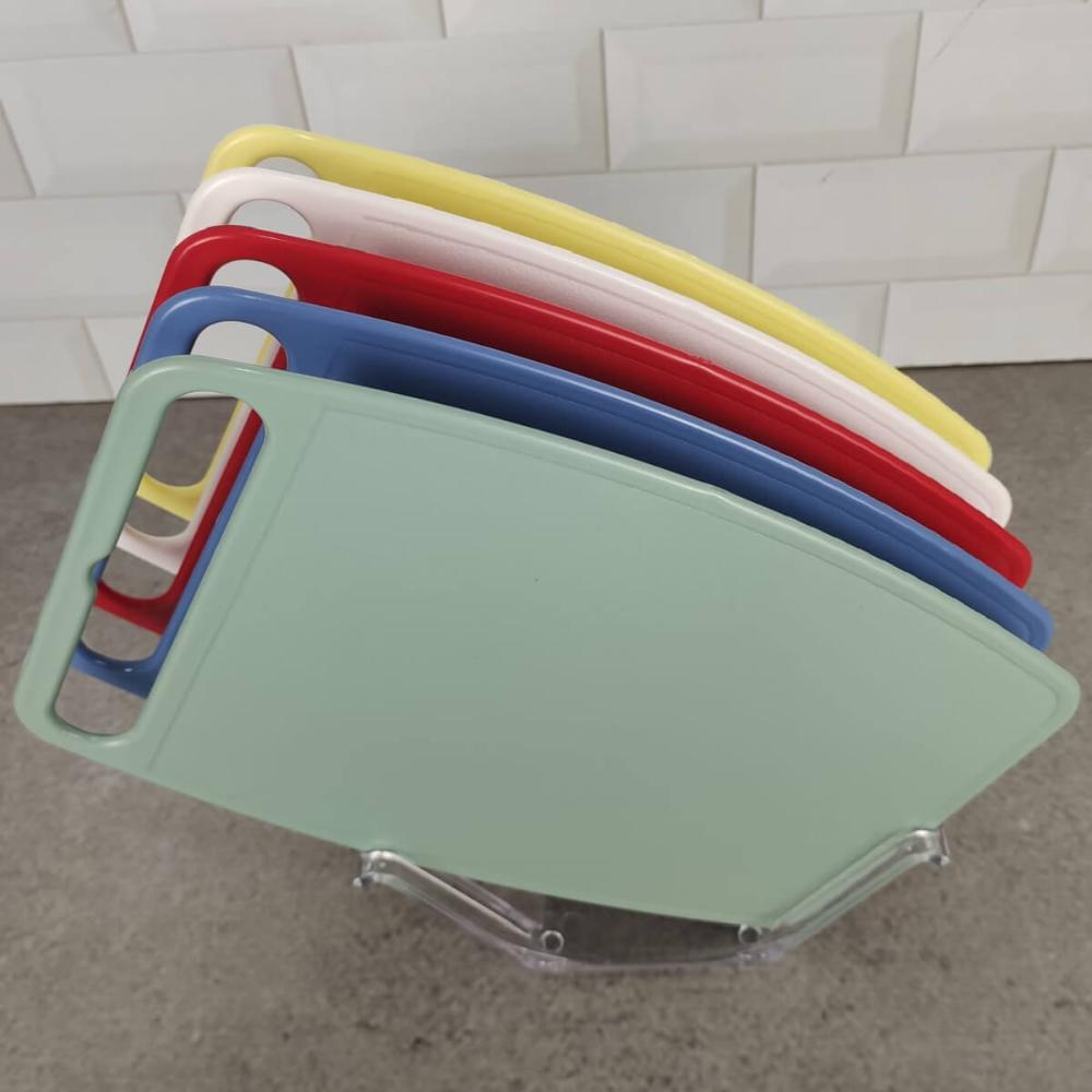 Conjunto 5 Tábuas de Corte com Suporte para Cozinha Colorida