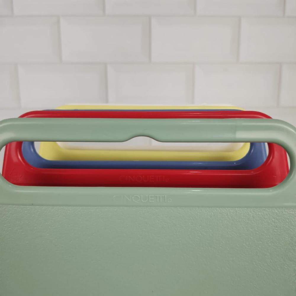Conjunto 5 Tábuas de Corte com Suporte para Cozinha Colorida