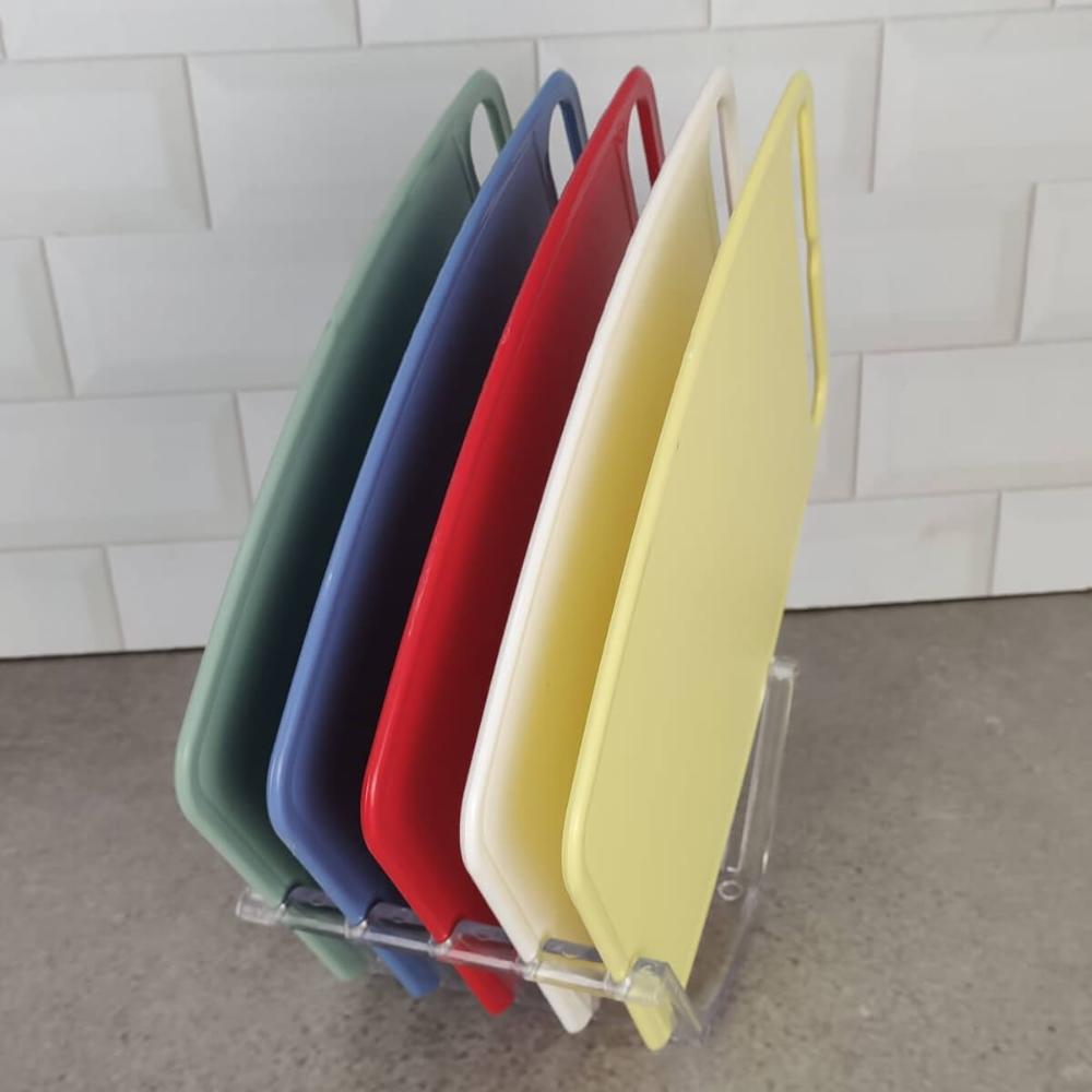 Conjunto 5 Tábuas de Corte com Suporte para Cozinha Colorida