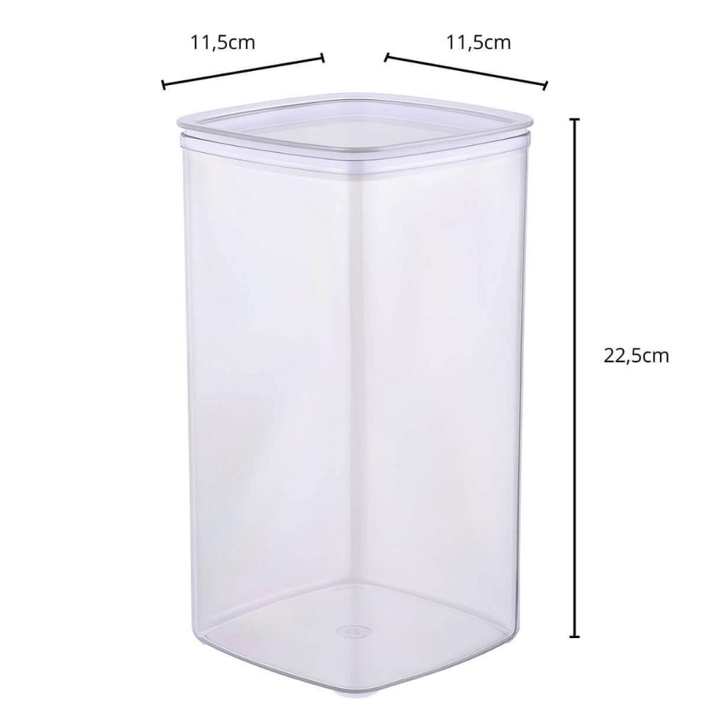 Jogo 3 Potes Plásticos 800ml 1,4L 2L Porta Mantimentos Massas Grãos Cinquetti