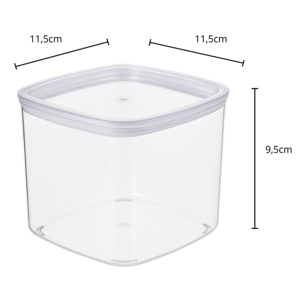 Jogo 3 Potes Plásticos 800ml 1,4L 2L Porta Mantimentos Massas Grãos Cinquetti