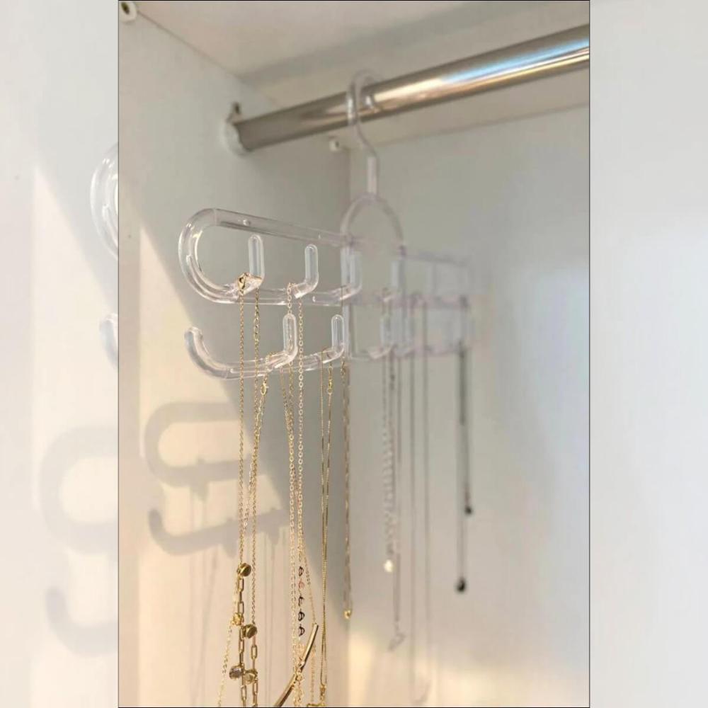 Kit 12 Cabides com Ganchos para Cintos Lenços Colares Suport