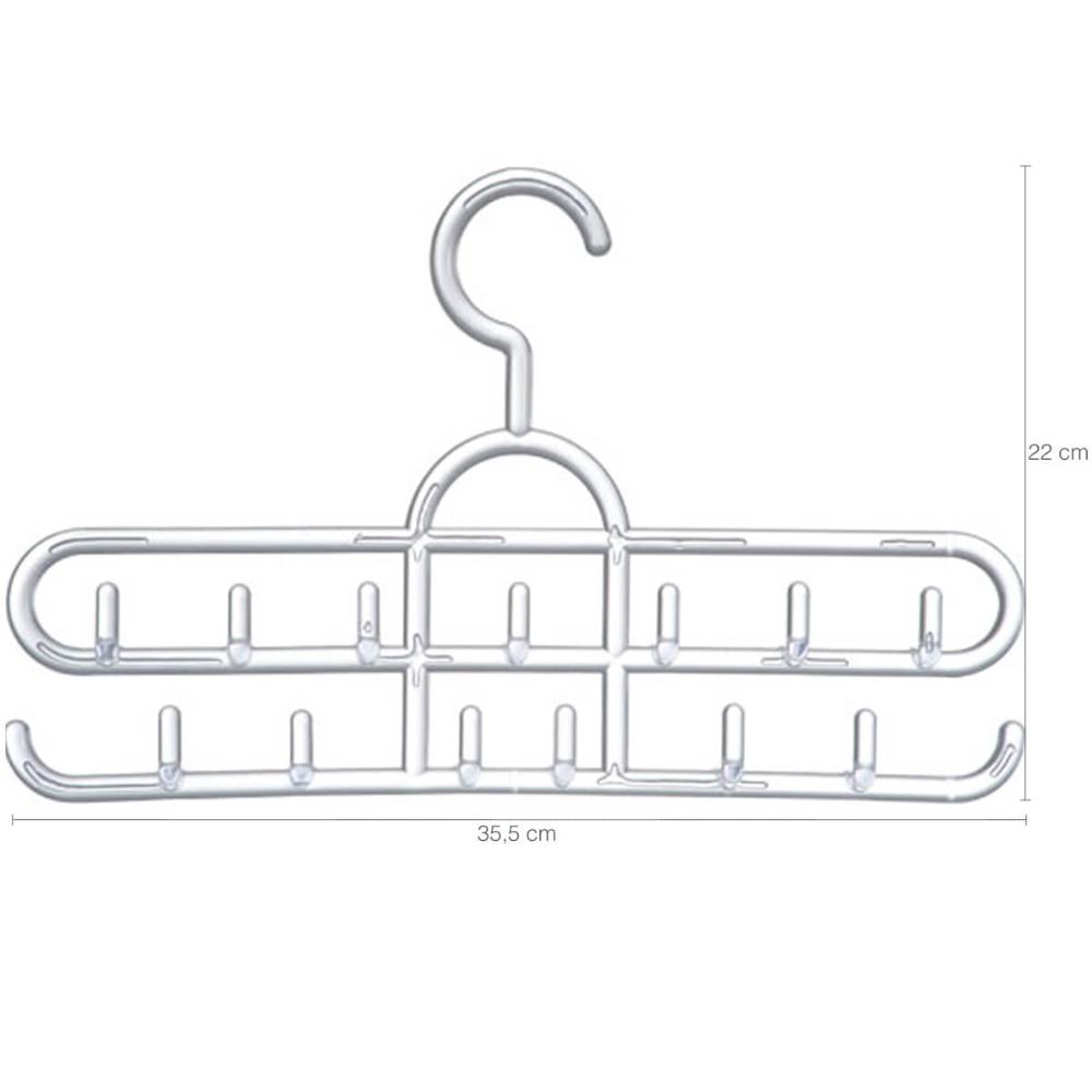 Kit 12 Cabides com Ganchos para Cintos Lenços Colares Suport