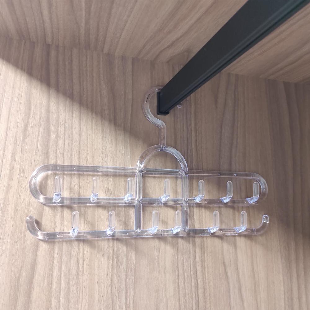 Kit 12 Cabides com Ganchos para Cintos Lenços Colares Suport