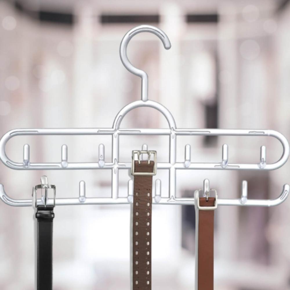 Kit 12 Cabides com Ganchos para Cintos Lenços Colares Suport