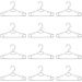 Kit 12 Cabides de Roupa Giratório Regata Transparente 42cm Adulto para Closet Magazzino