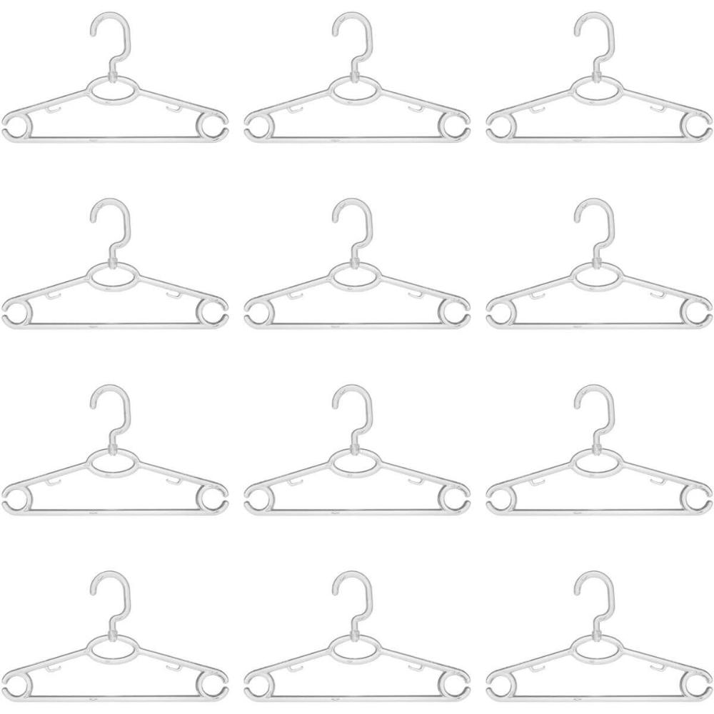 Kit 12 Cabides de Roupa Giratório Regata Transparente 42cm Adulto para Closet Magazzino
