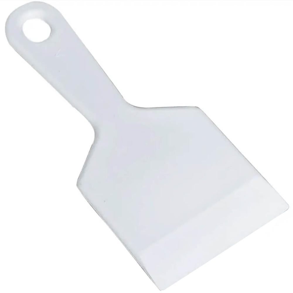 Kit 12 Espátulas de Cozinha Profissional Chapeiro Gourmet 10x24,5cm Retas Plástico Branco