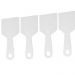 Kit 4 Espátulas Culinária Chapeiro Doces Profissional Gourmet Branca 10x24cm Larga