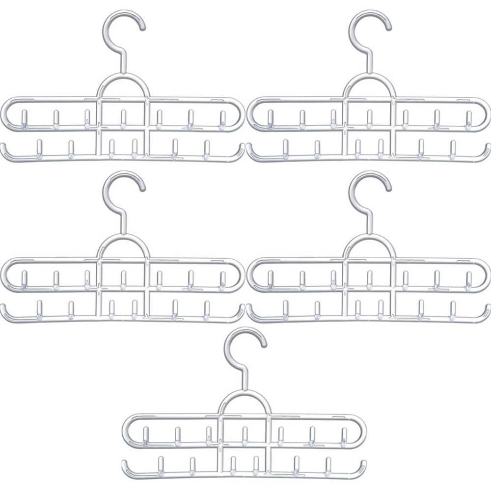 Kit 5 Cabides de Cintos Lenços Colares Suportes para Acessórios Lojas 13 Ganchos Cristal Cinquetti