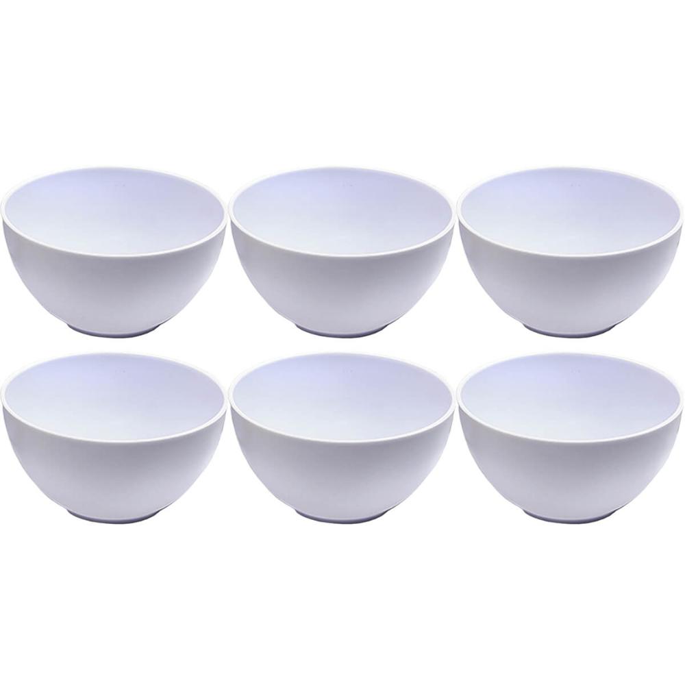 Kit 6 Cumbuquinhas Brancas 356ml Tigelas de Plástico Pequena