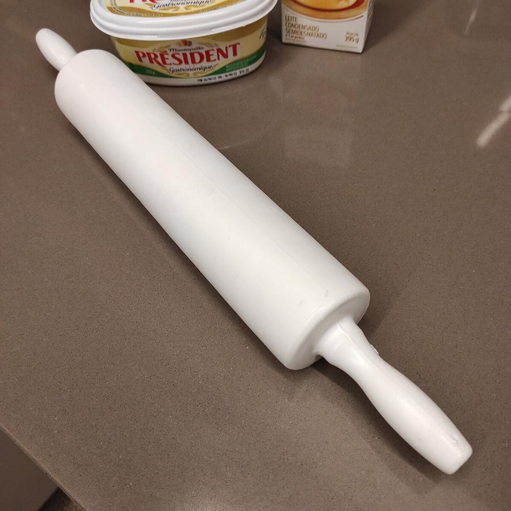 Rolo de Abrir Massa 39cm Maciço Plástico Para Cozinha Macarrão Pizza Profissional