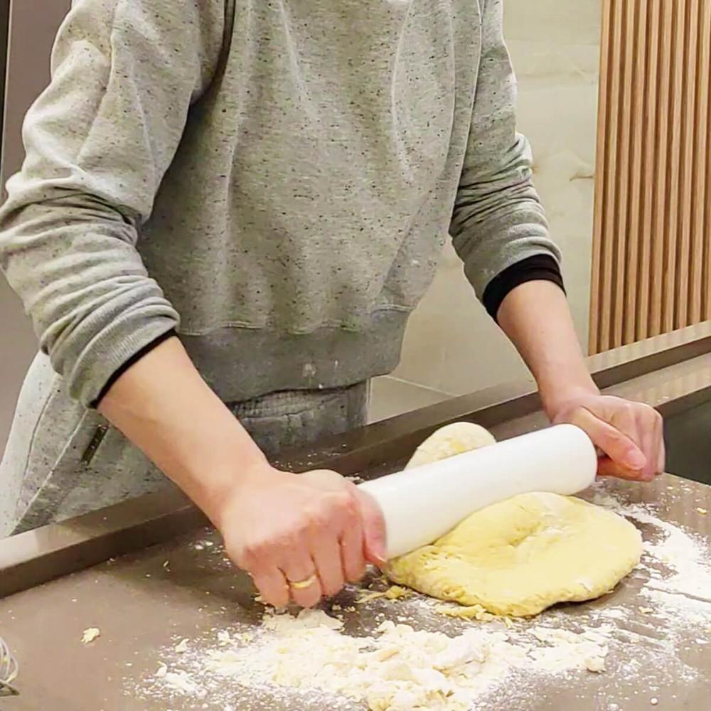 Rolo de Abrir Massa 39cm Maciço Plástico Para Cozinha Macarrão Pizza Profissional