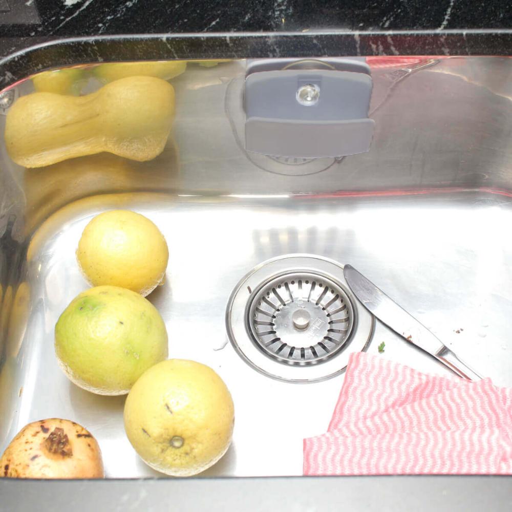 Suporte para Esponja de Pia com Ventosa Cinza Porta Bucha Cinquetti