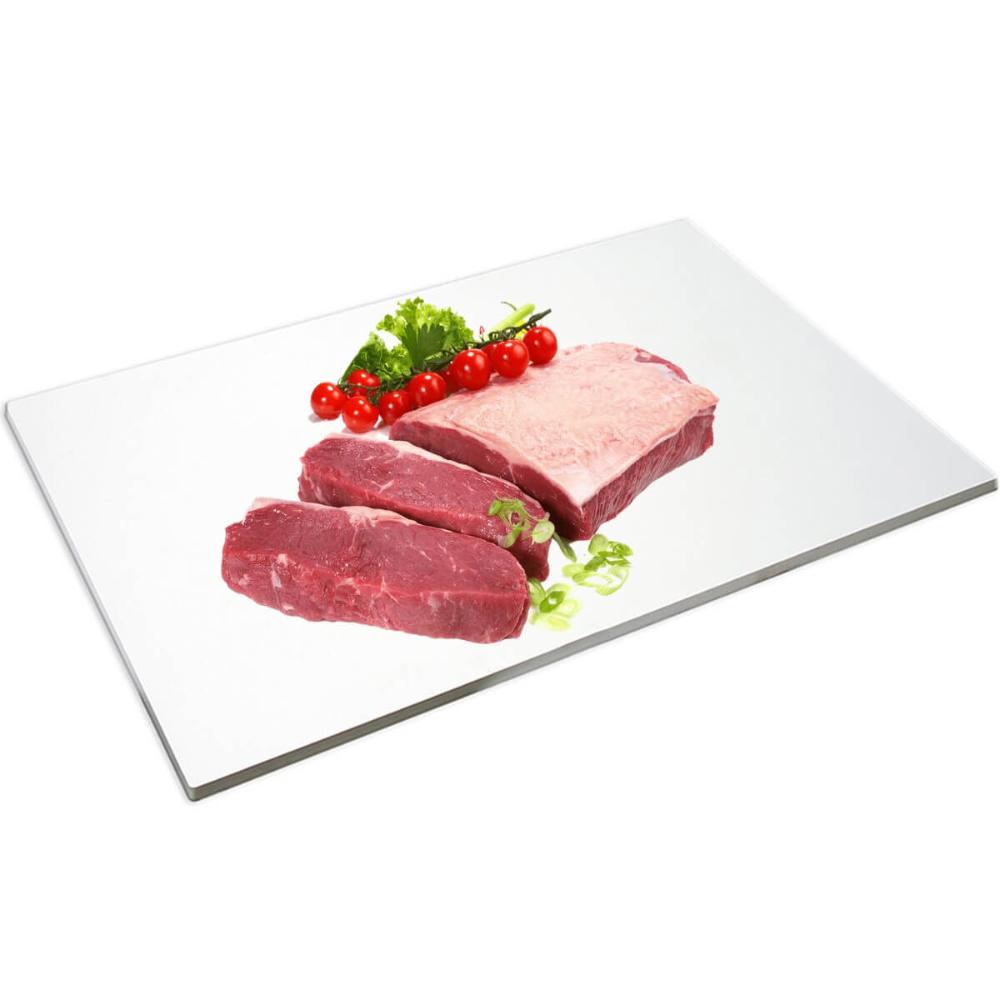 Tábua de Açougue Grande Branca Corte Carne Profissional 60x40cm 10mm Placa Açougueiro