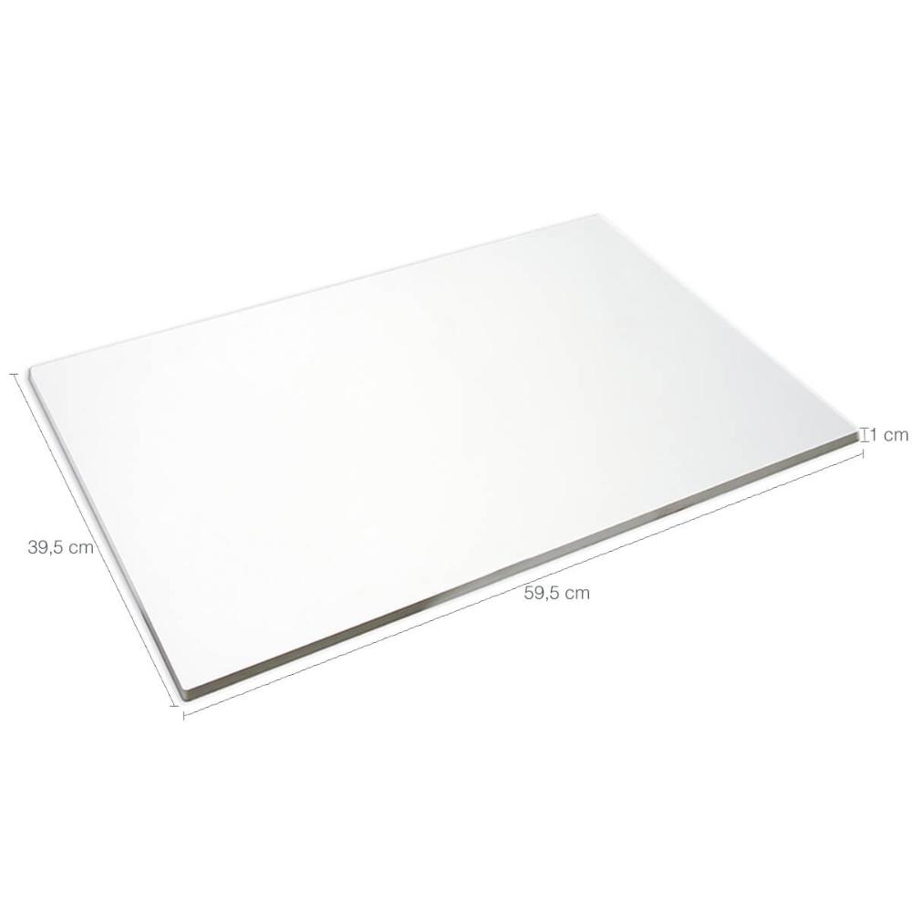 Tábua de Açougue Grande Branca Corte Carne Profissional 60x40cm 10mm Placa Açougueiro