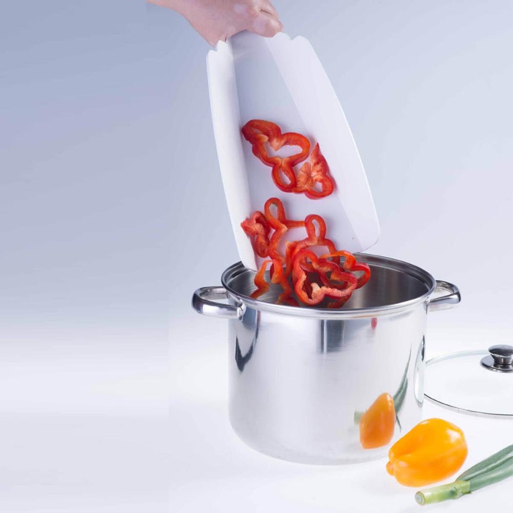 Tábua de Corte Dobrável Branca 38x23cm Farfalla Cozinha Carnes Legumes Cinquetti