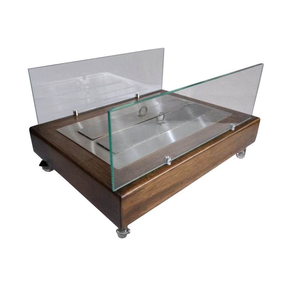 Lareira Ecológica A Álcool 92° C/Queimador Duplo De 40cm Madeira - Classe A