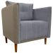 Kit 02 Poltronas Decorativas Aviv Para Sala Luxo Confortável Reforçadas Corino Caramelo e Linho Cinza