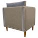 Kit 02 Poltronas Decorativas Aviv Para Sala Luxo Confortável Reforçadas Corino Caramelo e Linho Cinza