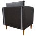 Kit 02 Poltronas Decorativas Aviv Para Sala Luxo Confortável Reforçadas Corino Marrom e Linho Cinza