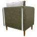 Kit 02 Poltronas Decorativas Aviv Para Sala Luxo Confortável Reforçadas Corino Verde e Linho Bege