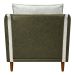 Kit 02 Poltronas Decorativas Aviv Para Sala Luxo Confortável Reforçadas Corino Verde e Linho Bege