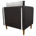 Kit 02 Poltronas Decorativas Aviv Para Sala Luxo Confortável Reforçadas Elegantes Corino Marrom e Linho Bege