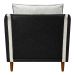 Kit 02 Poltronas Decorativas Aviv Para Sala Luxo Confortável Reforçadas Elegantes Corino Preto e Linho Bege