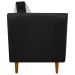 Kit 02 Poltronas Decorativas Aviv Para Sala Luxo Confortável Reforçadas Elegantes Corino Preto e Linho Bege