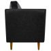 Kit 02 Poltronas Decorativas Aviv Para Sala Luxo Confortável Reforçadas Elegantes Corino Preto e Linho Cinza