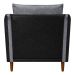 Kit 02 Poltronas Decorativas Aviv Para Sala Luxo Confortável Reforçadas Elegantes Corino Preto e Linho Cinza
