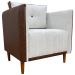 Kit 02 Poltronas Decorativas Aviv Para Sala Luxo Confortável Reforçadas Elegantes Corino Terracota e Linho Bege