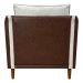 Kit 02 Poltronas Decorativas Aviv Para Sala Luxo Confortável Reforçadas Elegantes Corino Terracota e Linho Bege