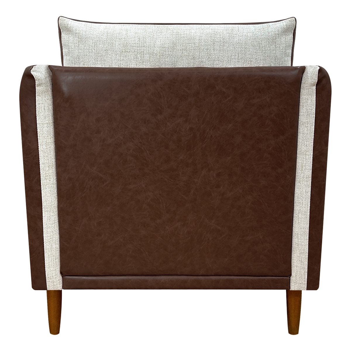 Kit 02 Poltronas Decorativas Aviv Para Sala Luxo Confortável Reforçadas Elegantes Corino Terracota e Linho Bege