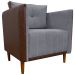 Kit 02 Poltronas Decorativas Aviv Para Sala Luxo Confortável Reforçadas Elegantes Corino Terracota e Linho Cinza